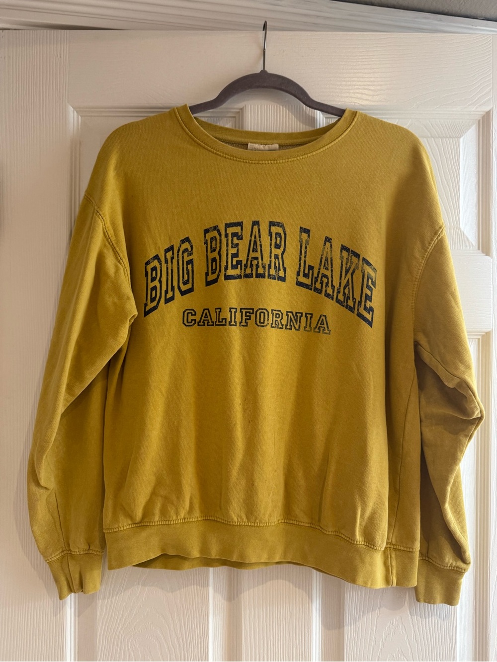 Big Bear Lake California Women's Mustard Crewneck Sweatshirt